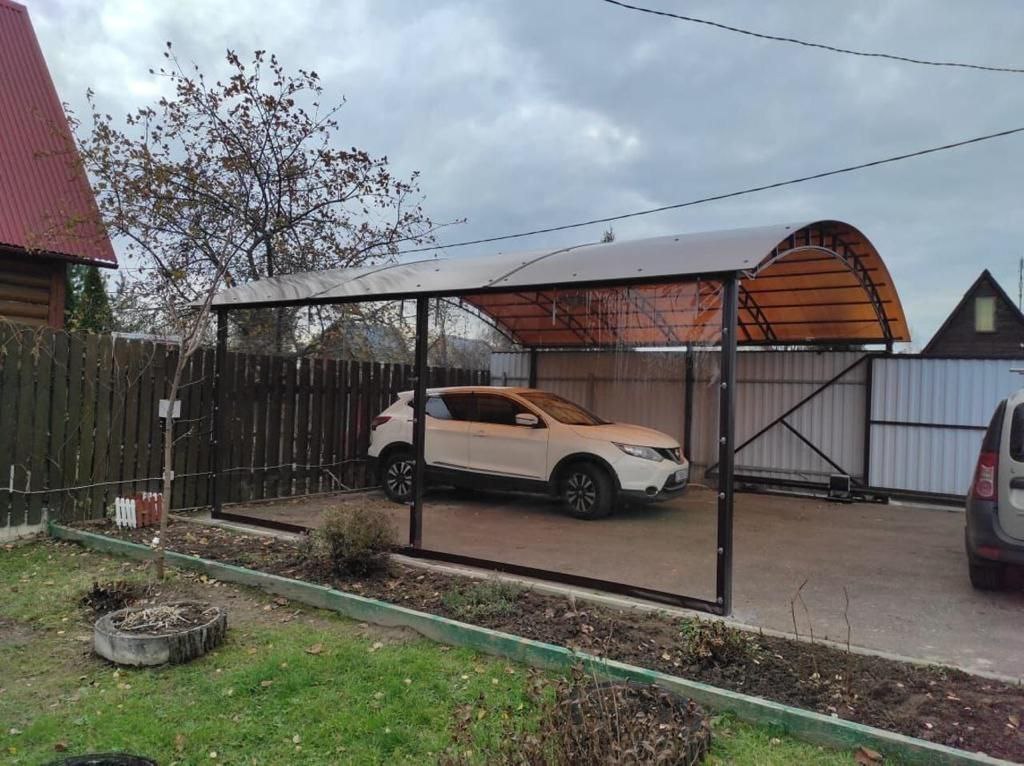 Прозрачные шторы ПВХ для навеса под автомобиль в Олымском